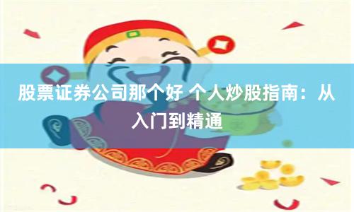 股票证券公司那个好 个人炒股指南:从入门到精通